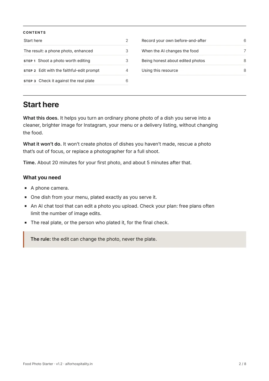 Contents and the start-here section