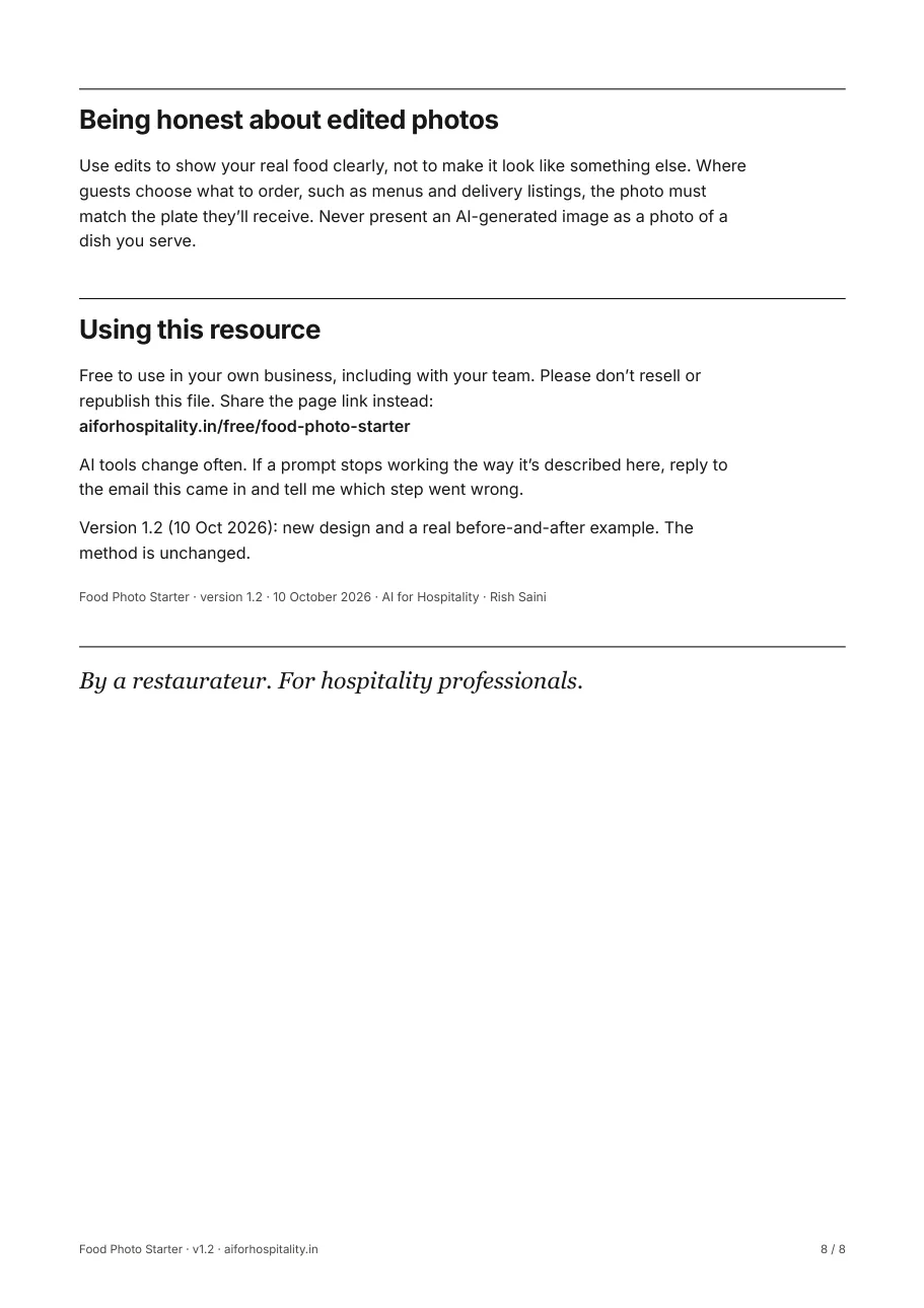 Being honest about edited photos, and using this resource